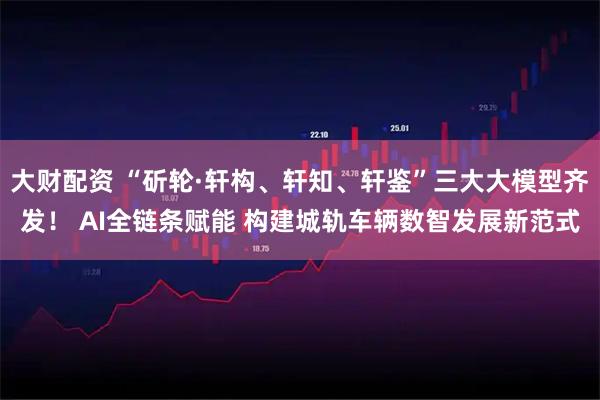 大财配资 “斫轮·轩构、轩知、轩鉴”三大大模型齐发！ AI全链条赋能 构建城轨车辆数智发展新范式