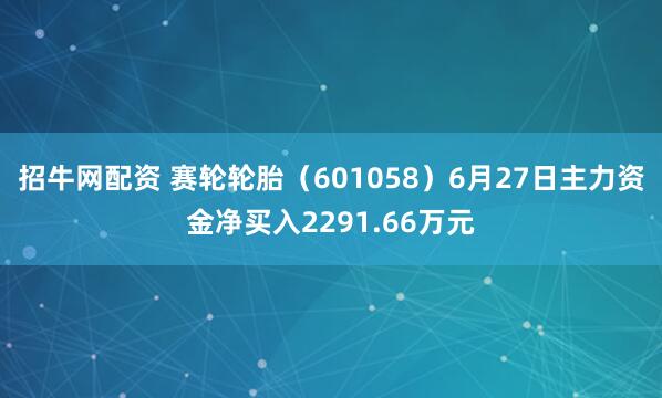 招牛网配资 赛轮轮胎（601058）6月27日主力资金净买入2291.66万元